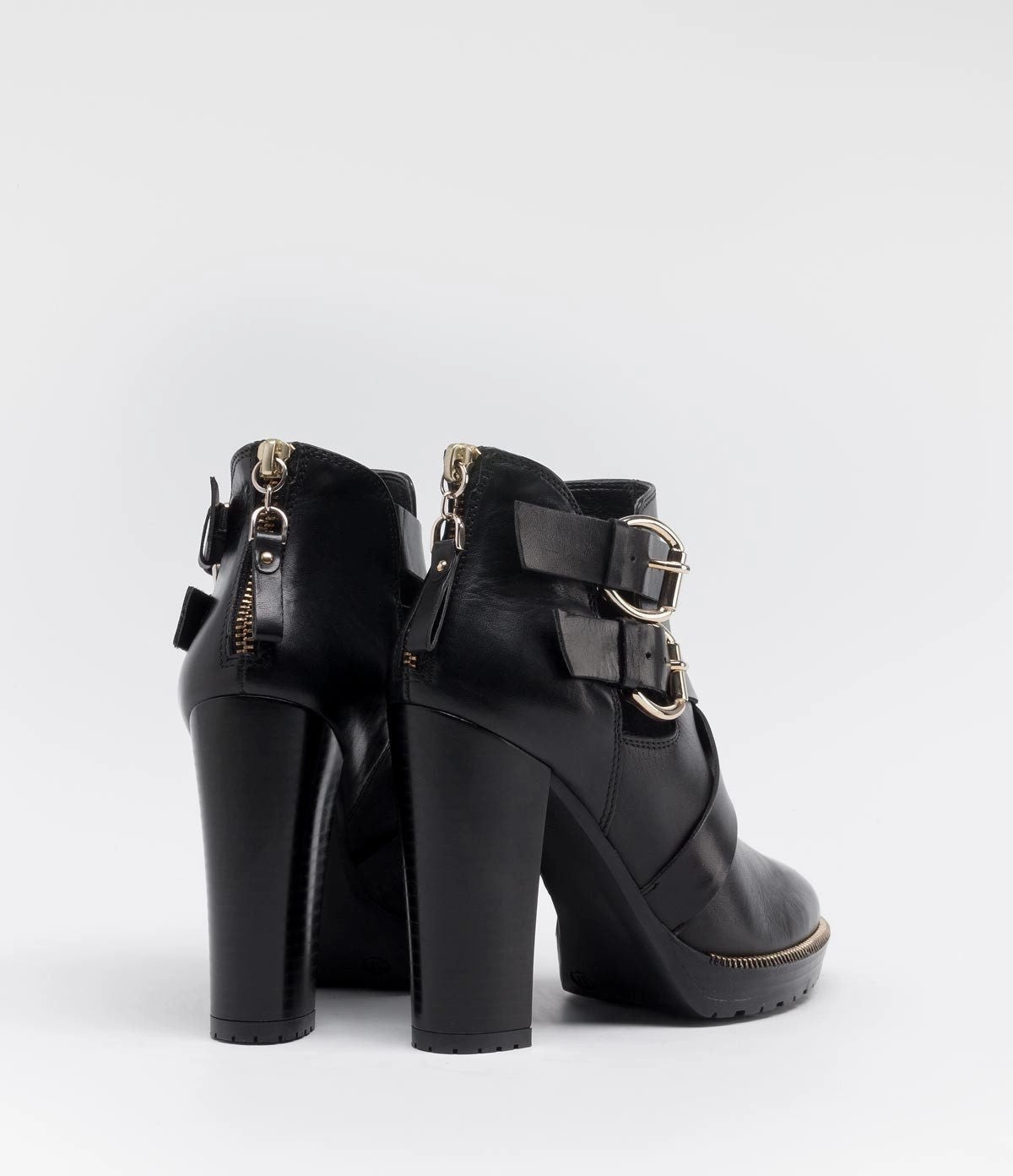 Biker Boot Stiefelette Ella schwarz Stiefeletten Mit Steppmuster