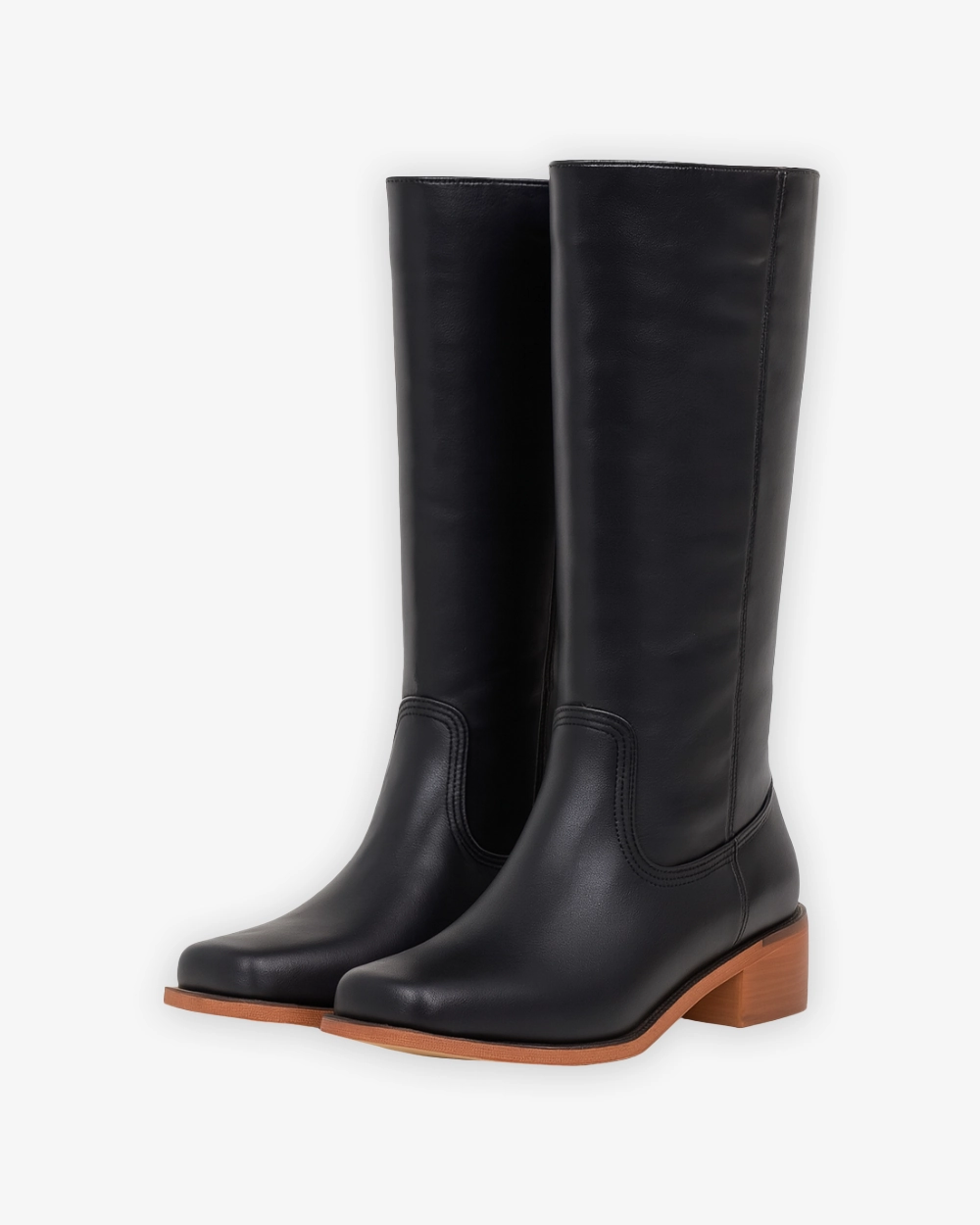 Frankonia Stiefel Blockabsatz kniehohe Stiefel mit rundem Zehenbereich