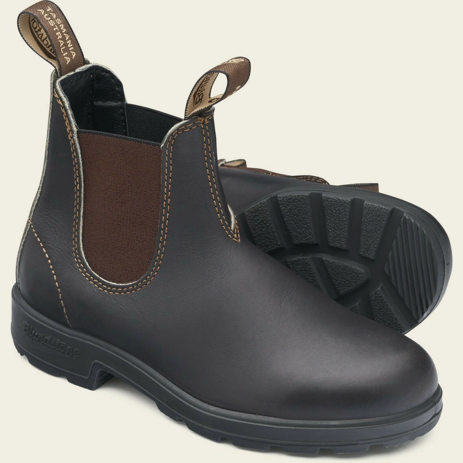Chelsea Boots Weit Blundstone Classic Schuhe 500 Stout Brown Chelsea Boots Unisex Braun Stiefel