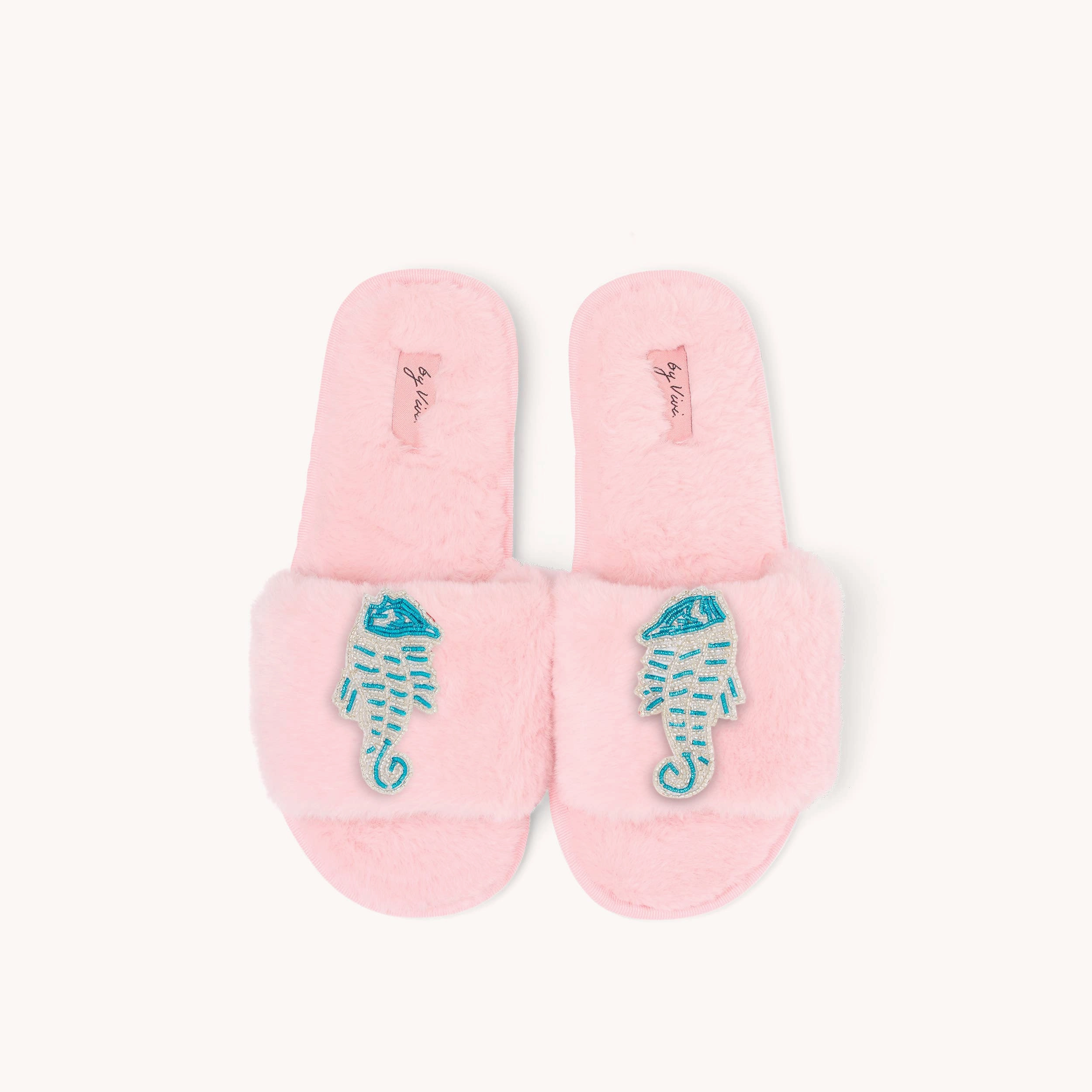 Filz Pantoffeln Angebot Brosche Seepferdchen