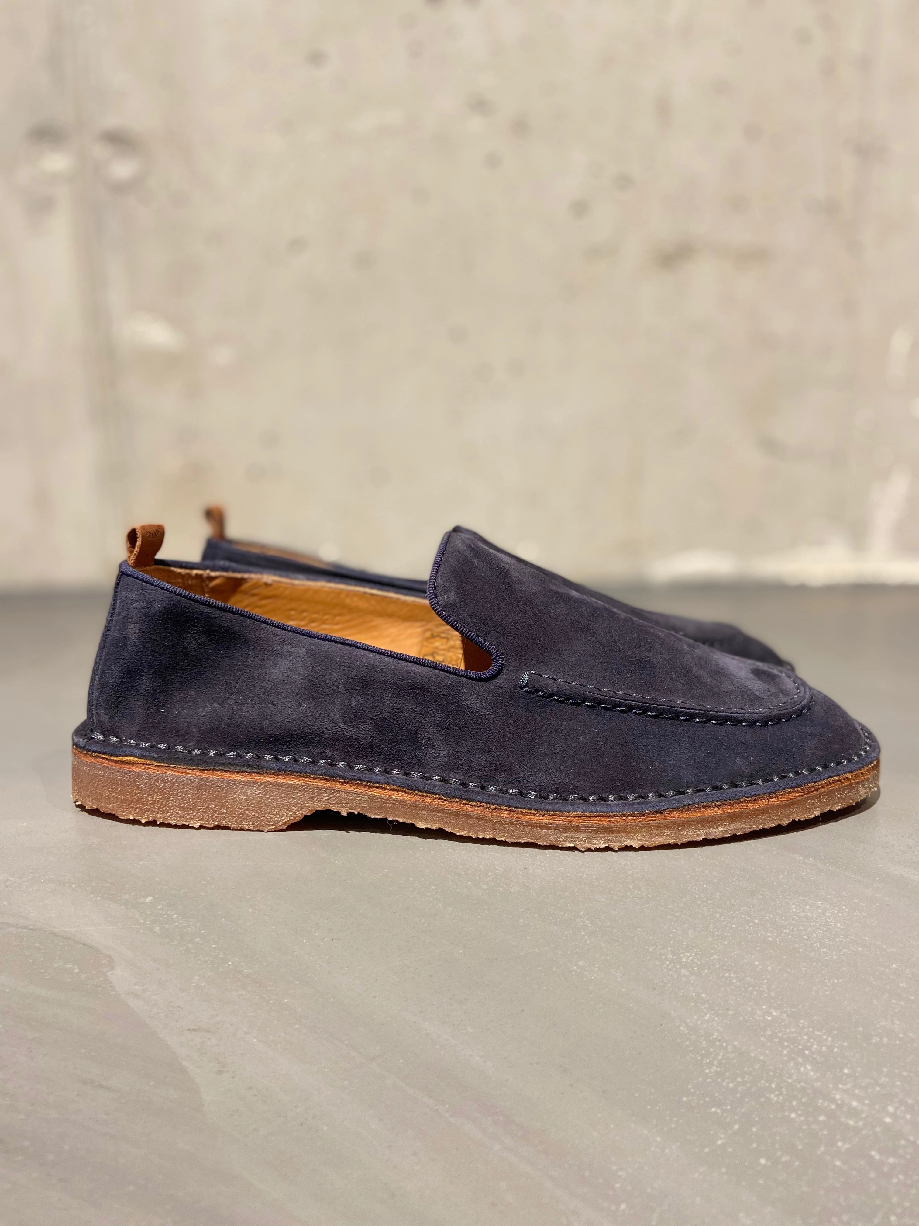 BUTTERO 9320 ARGENTARIO LOAFER SUEDE DARK BLUE Chunky Lace Up Loafers