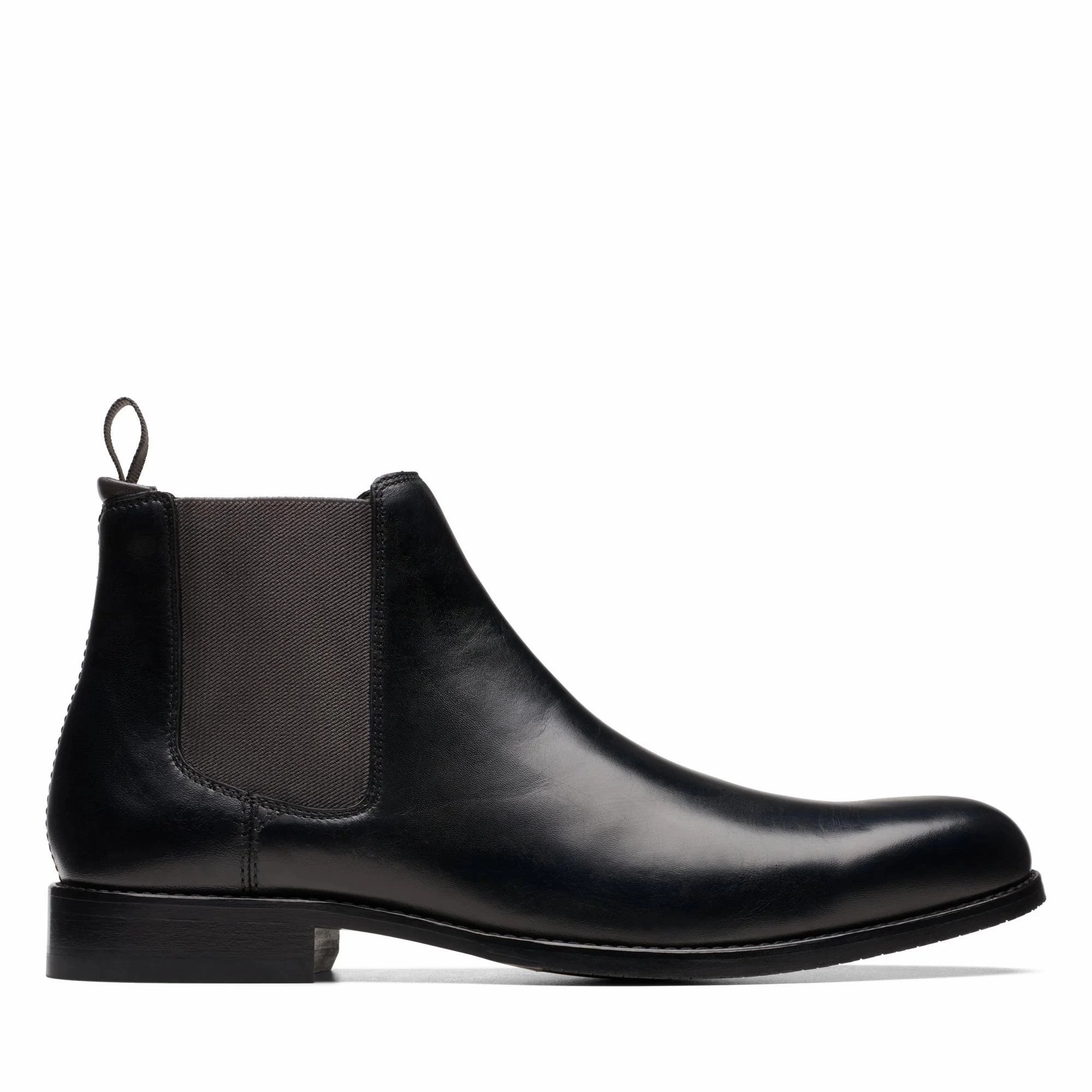 Clarks Craft Arlo Top Chelsea Boots Black leather - SORT Chelsea Boot Heels