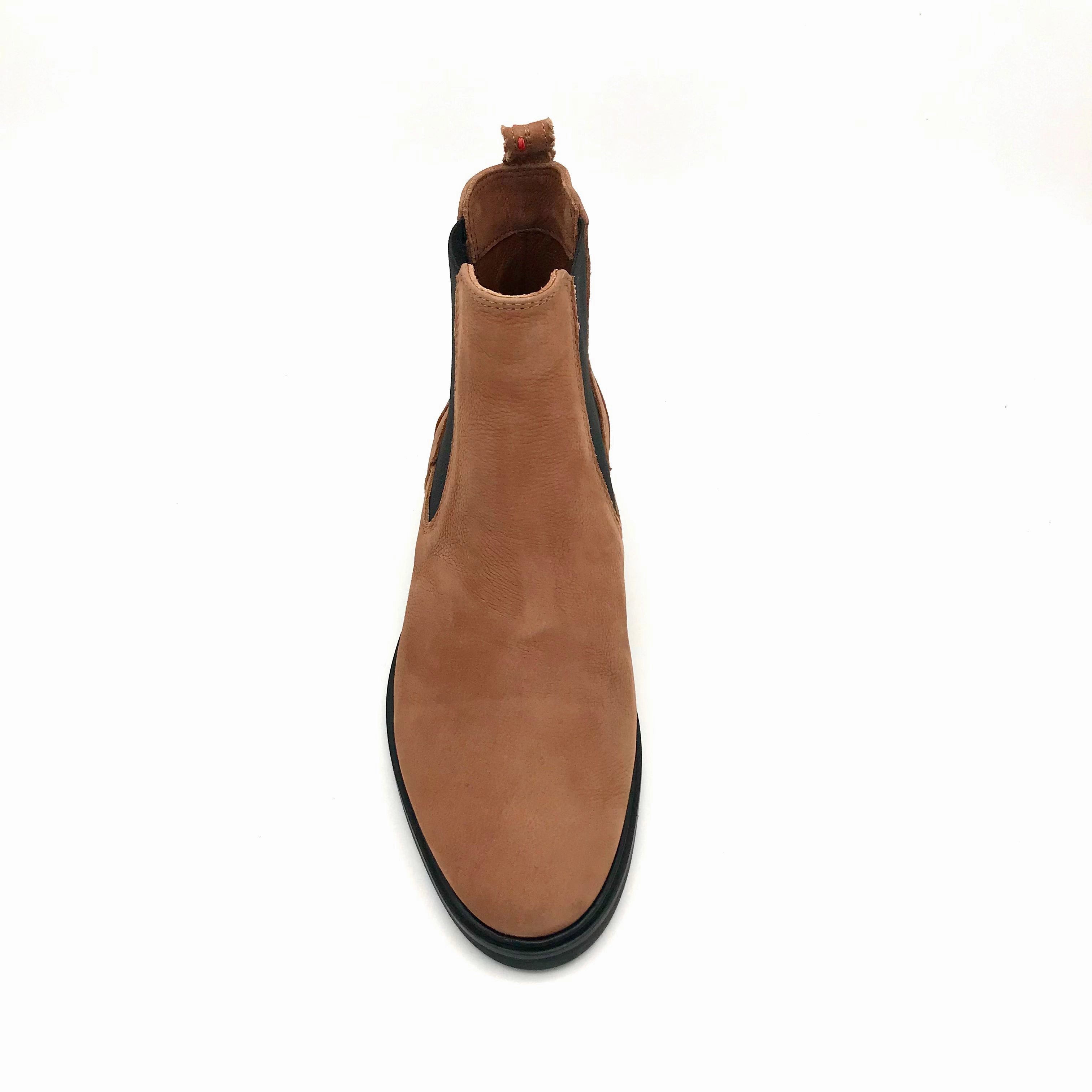 Hohe Chunky Chelsea Boots The Schuh Effekt Boots Stiefeletten Chealsea Cognac "Anna"