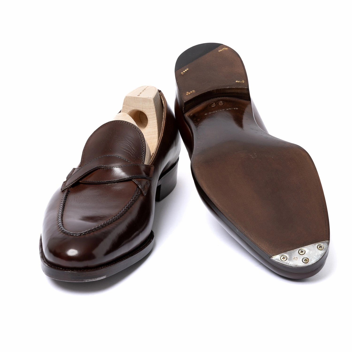 Loafers Spring Loafer "Curved Strap" aus braunem Kalbsleder - reine Handarbeit
