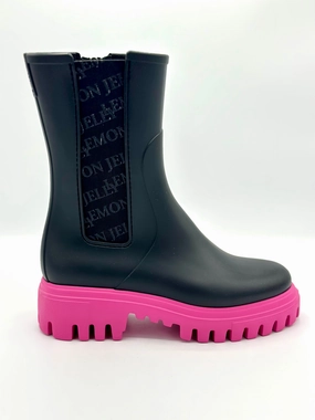 KATHERINE VEGAN BOOT BLACK AND PINK Stiefel Mit Textilschaft