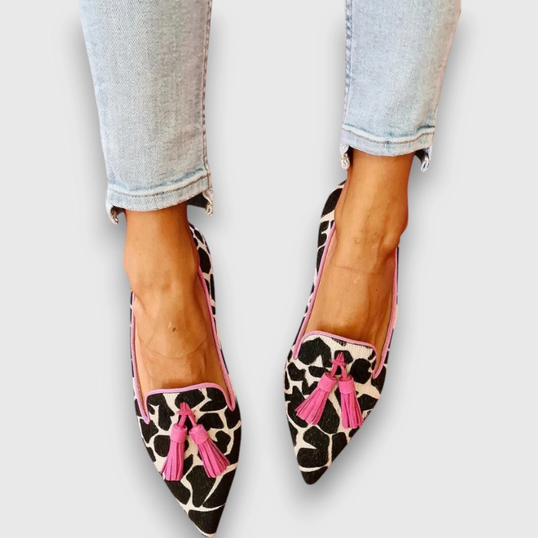 Schwarze Elegante Lederschuhe Für Jungen Ferina  Elegante Mokassins mit spitzer Form und zweifarbigem Design