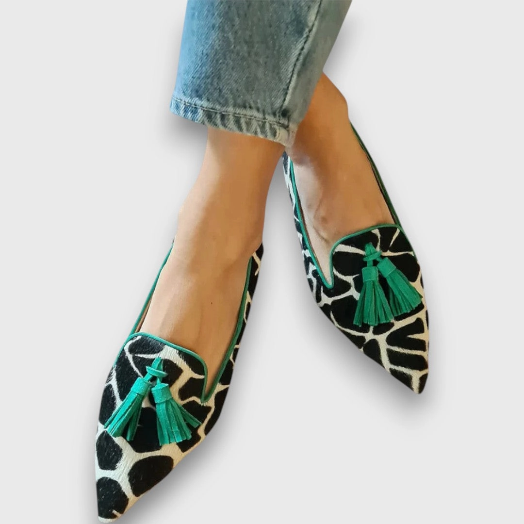 Flecke Lederschuhe Entfernen Ferina  Elegante Mokassins mit spitzer Form und zweifarbigem Design