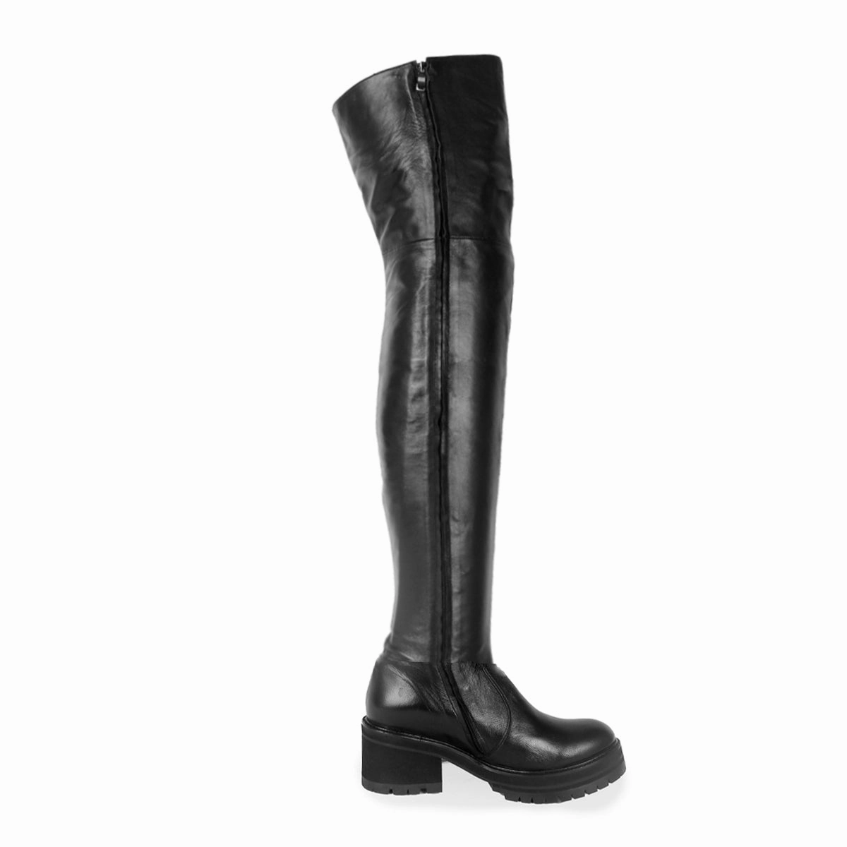 Semler Stiefel Vanessa Chunky Overkneestiefel (Modell 570) Leder schwarz