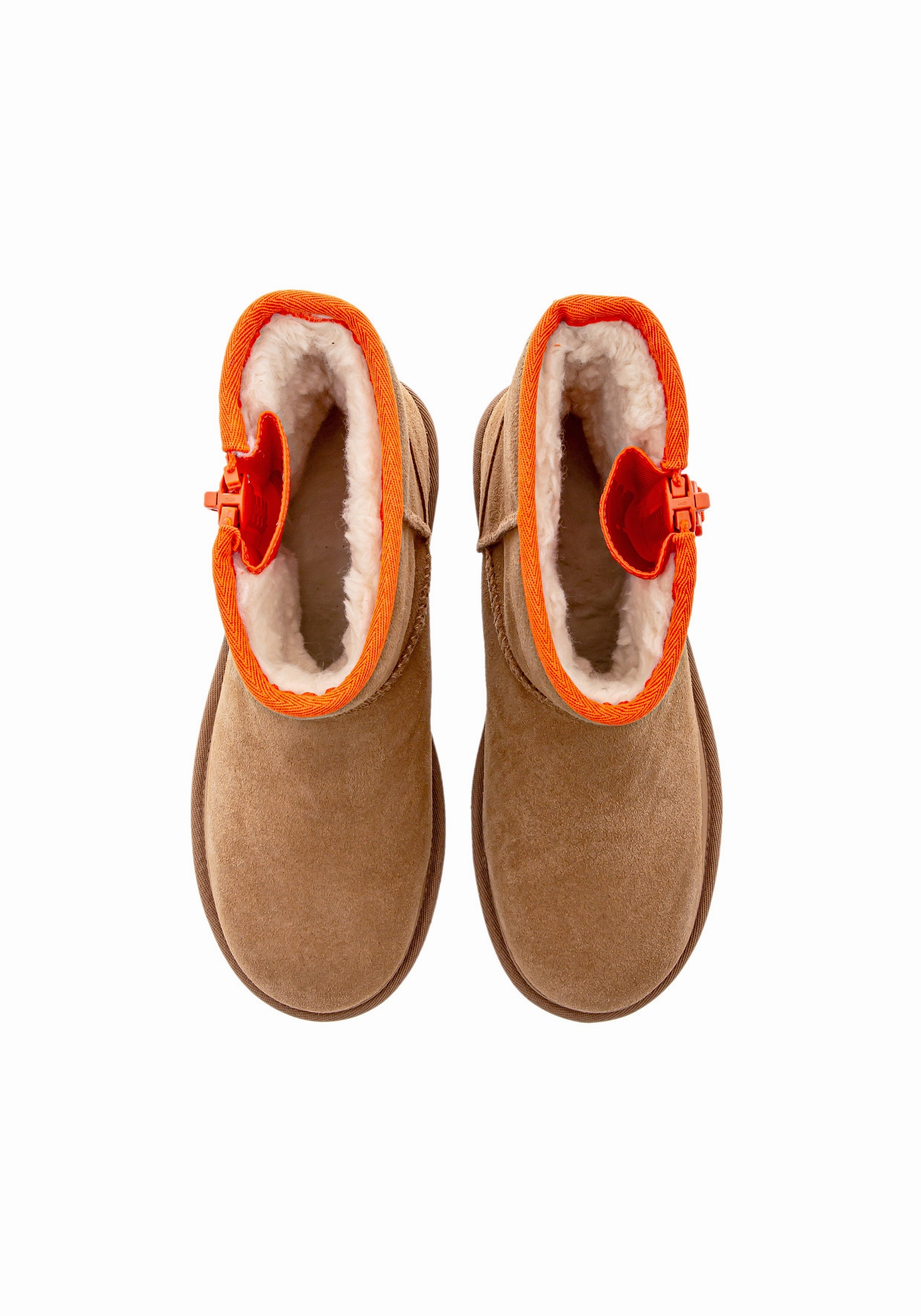 Classic Mini Zipper Tape Logo chestnut Stiefel Jeansstoff