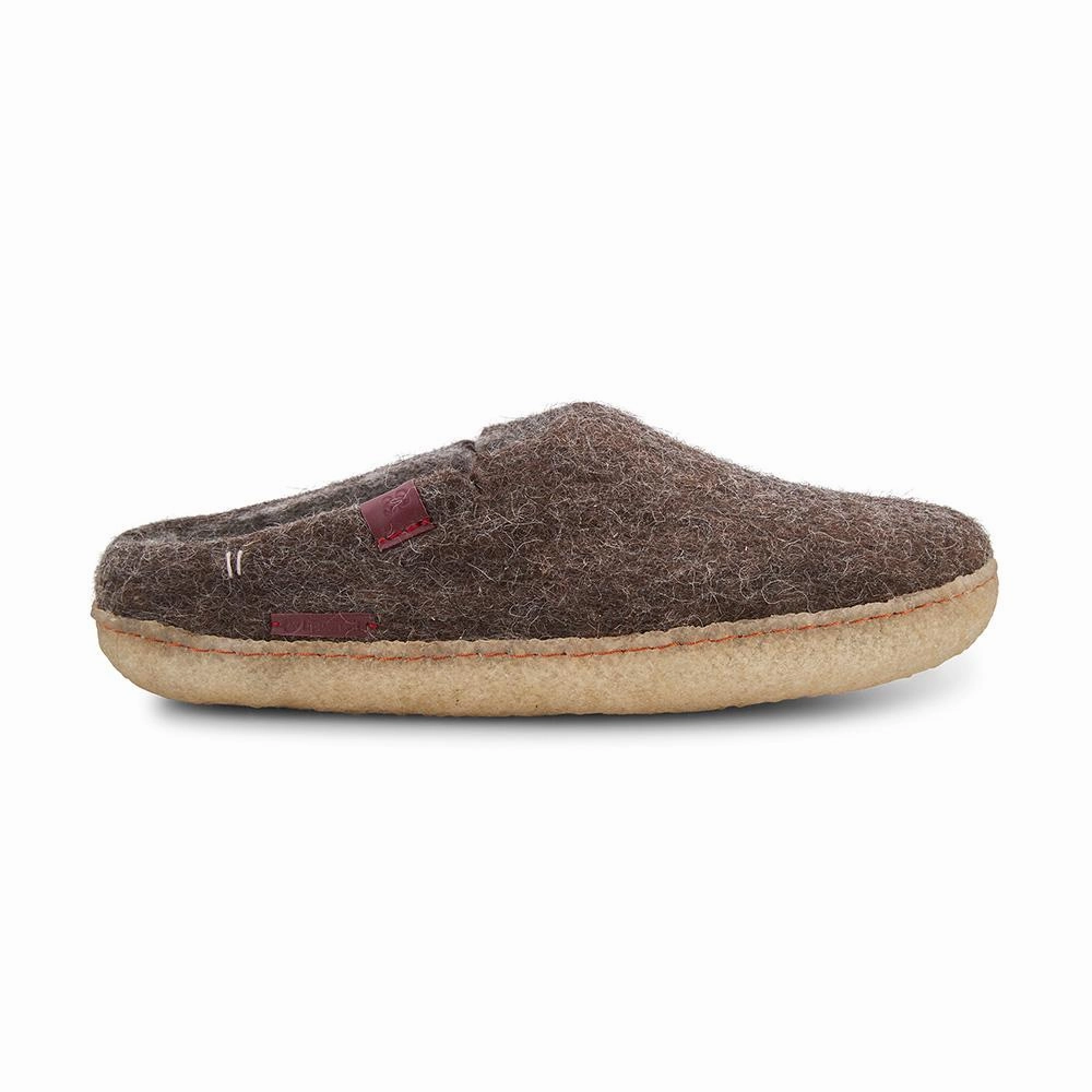 Pantoffeln Tupfen Classic Slipper - Filzpantoffel mit Gummisohle, braun