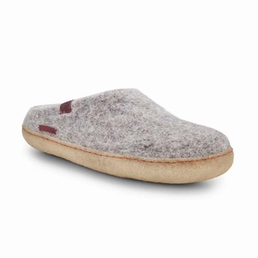 Pantoffeln Müde Tanzfüße Classic Slipper - Filzpantoffel mit Gummisohle, grau