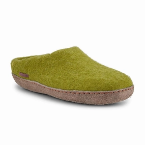 Pantoffeln Boots Häkel Classic Slipper - Filzpantoffel mit Ledersohle, lindgrn