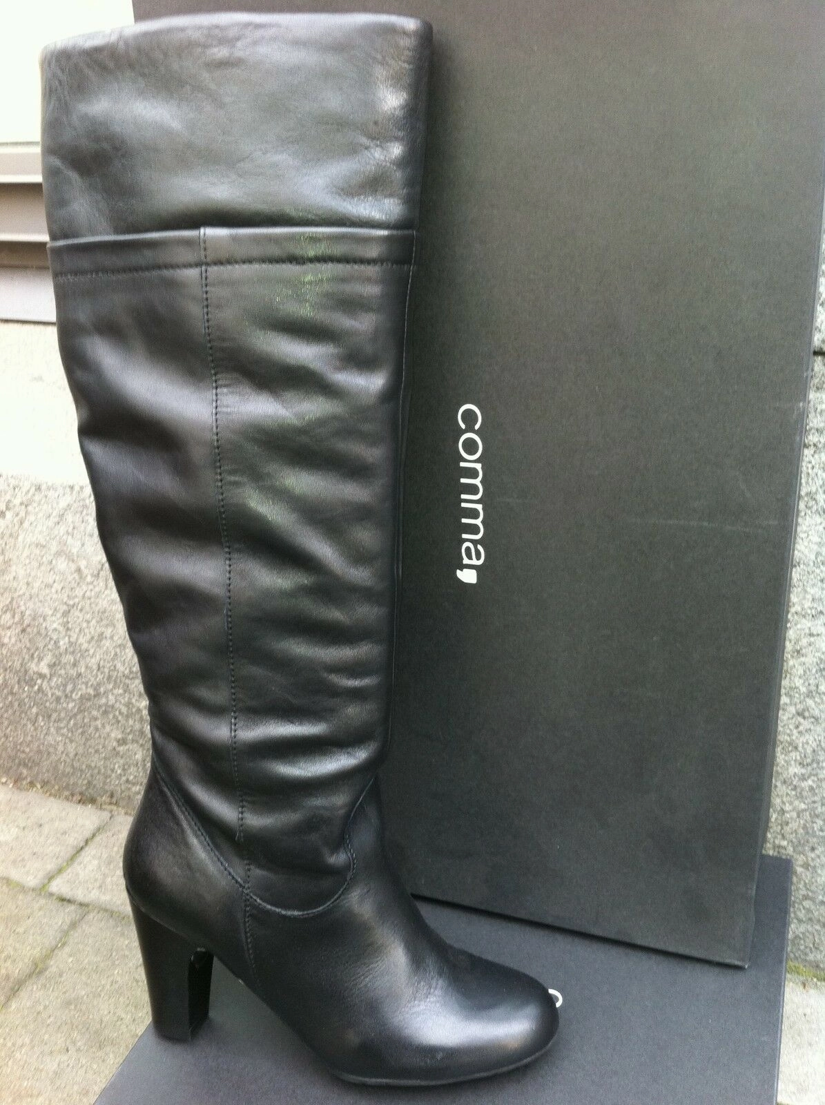 COMMA, Damenschuhe Schuhe Stiefel Boots Leder Toni High Boot Echtleder Clarks Stiefel