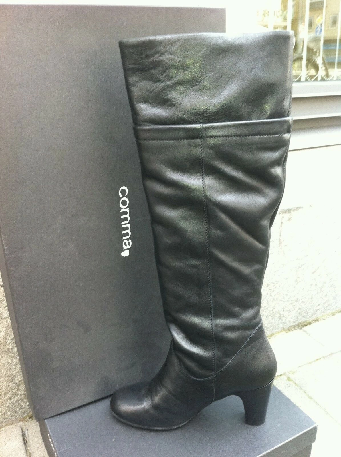 Schnür Stiefel COMMA, Damenschuhe Schuhe Stiefel Boots Leder Toni High Boot Echtleder