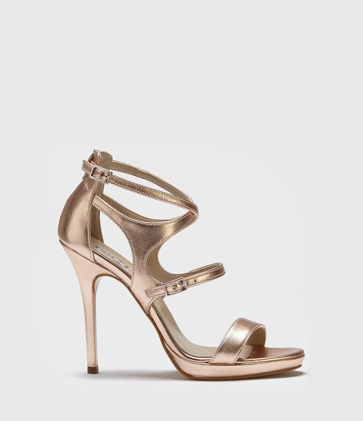 1980s High Heels Riemchen Sandaletten Chiara rosegold