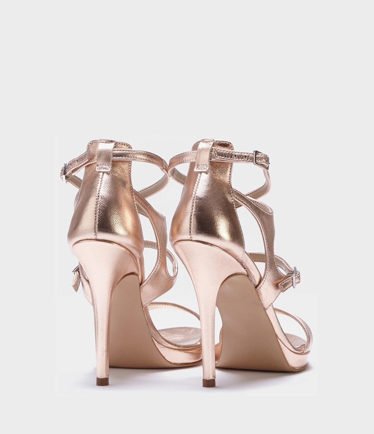 Riemchen Sandaletten Chiara rosegold High Heels Broken