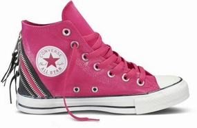Converse Chucks All Star Schuhe Sneaker Pink Tri Zip Sneaker Weiss Leder