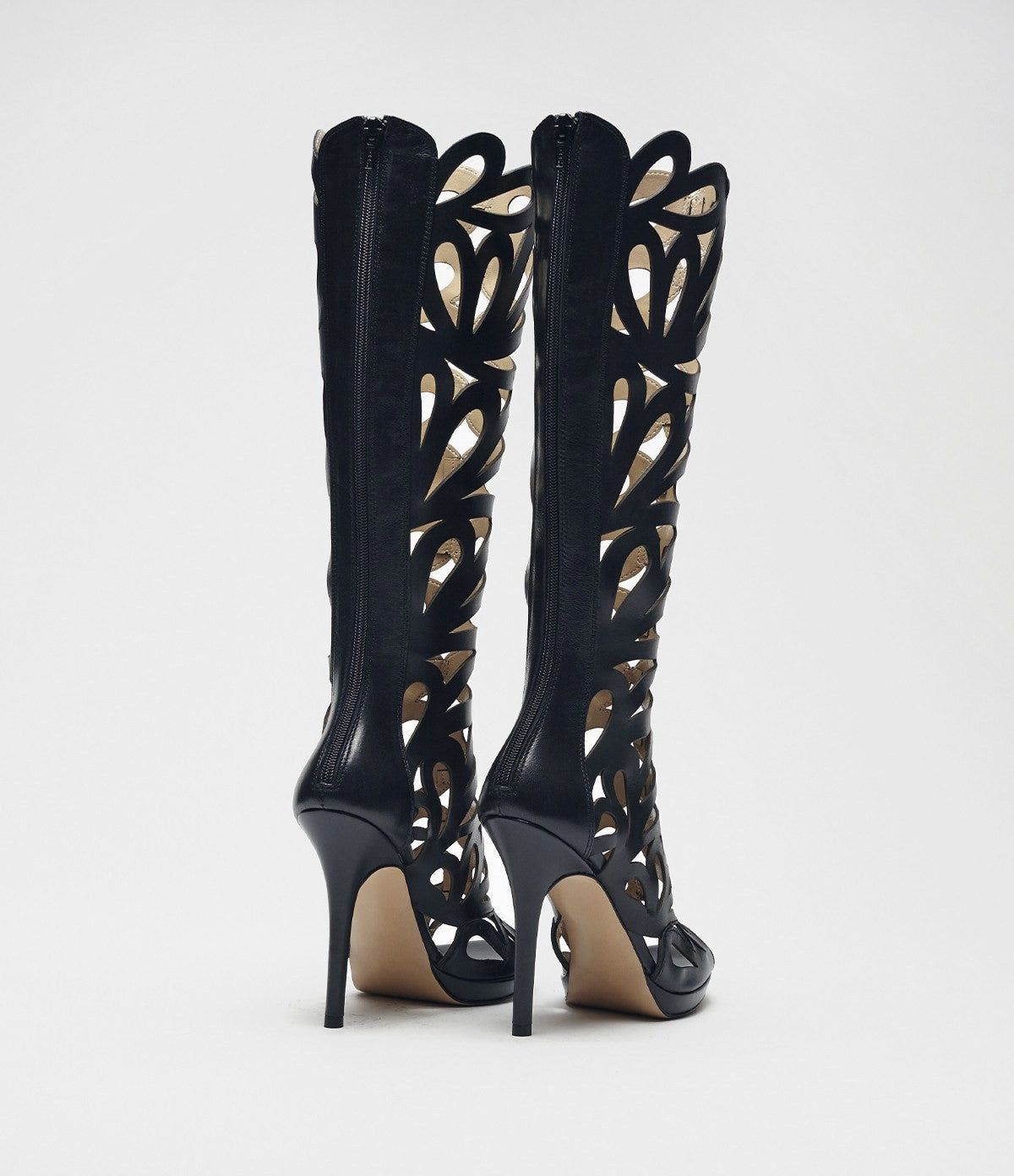 Cut Out Stiefel Stefania schwarz Stiefel Mit Strickbund