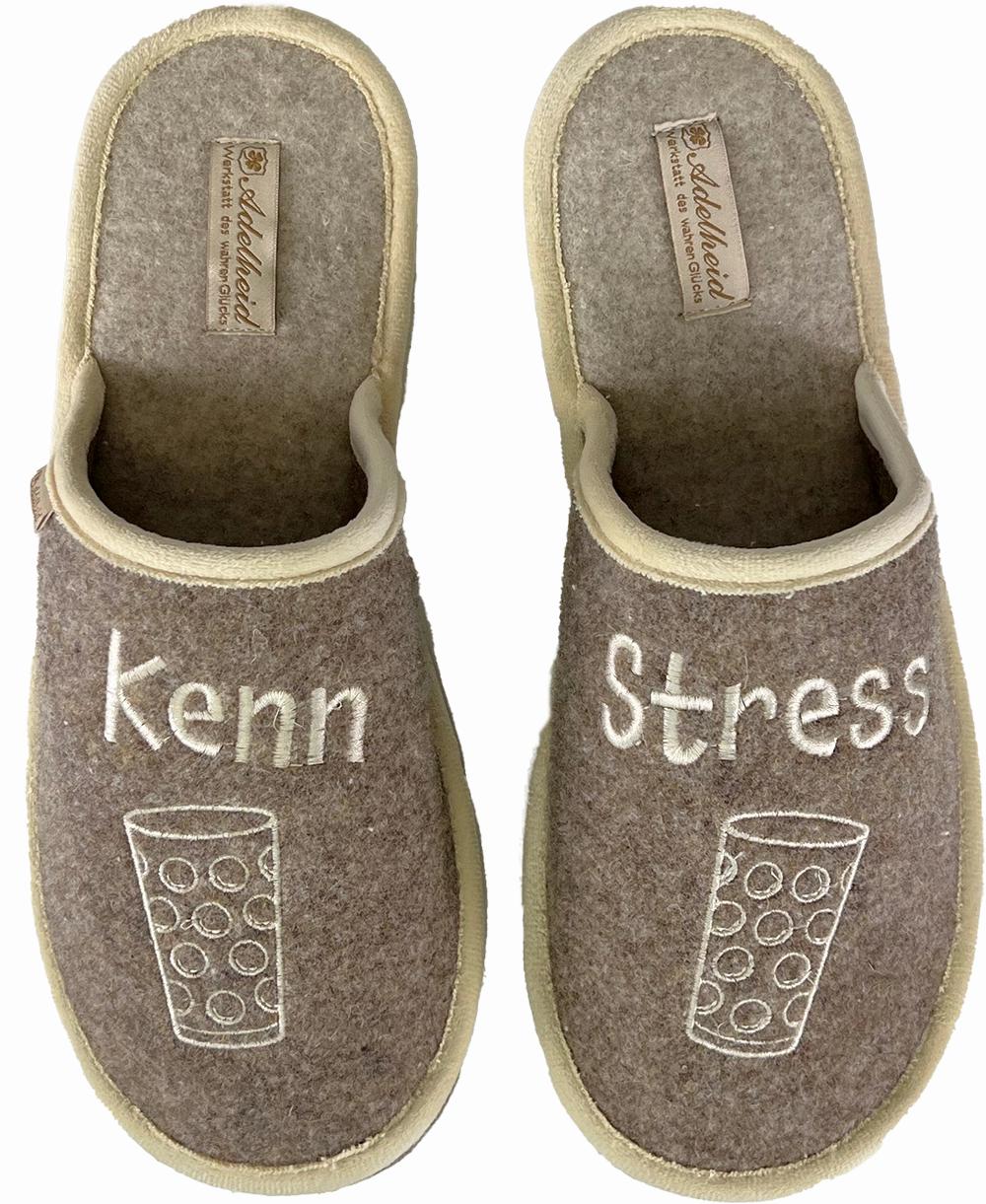 Pantoffeln Müde Tanzfüße DAMEN FILZPANTOFFEL "Kenn Stress"