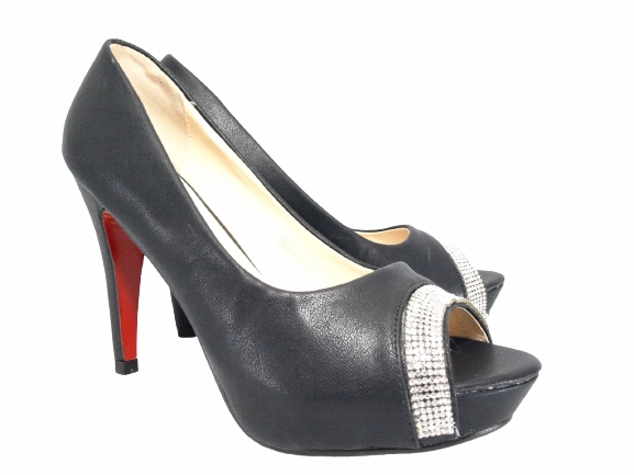 Size 14 High Heels Damen High Heel Peep Toe Pumps Abendschuhe Black # 25817