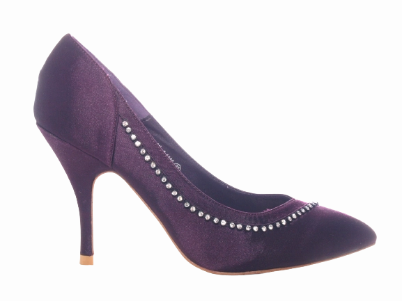 Damen High Heel Plateau Pumps Abendschuhe Stilettos Purple # 6-1435 Strappy High Heels