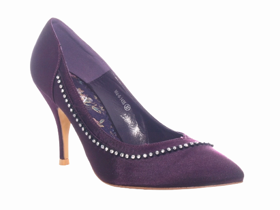 Damen High Heel Plateau Pumps Abendschuhe Stilettos Purple # 6-1435 High Heels Woman