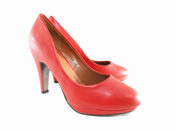 Damen High Heel Plateau Pumps Abendschuhe Stilettos Red # 7572 Fabric High Heels
