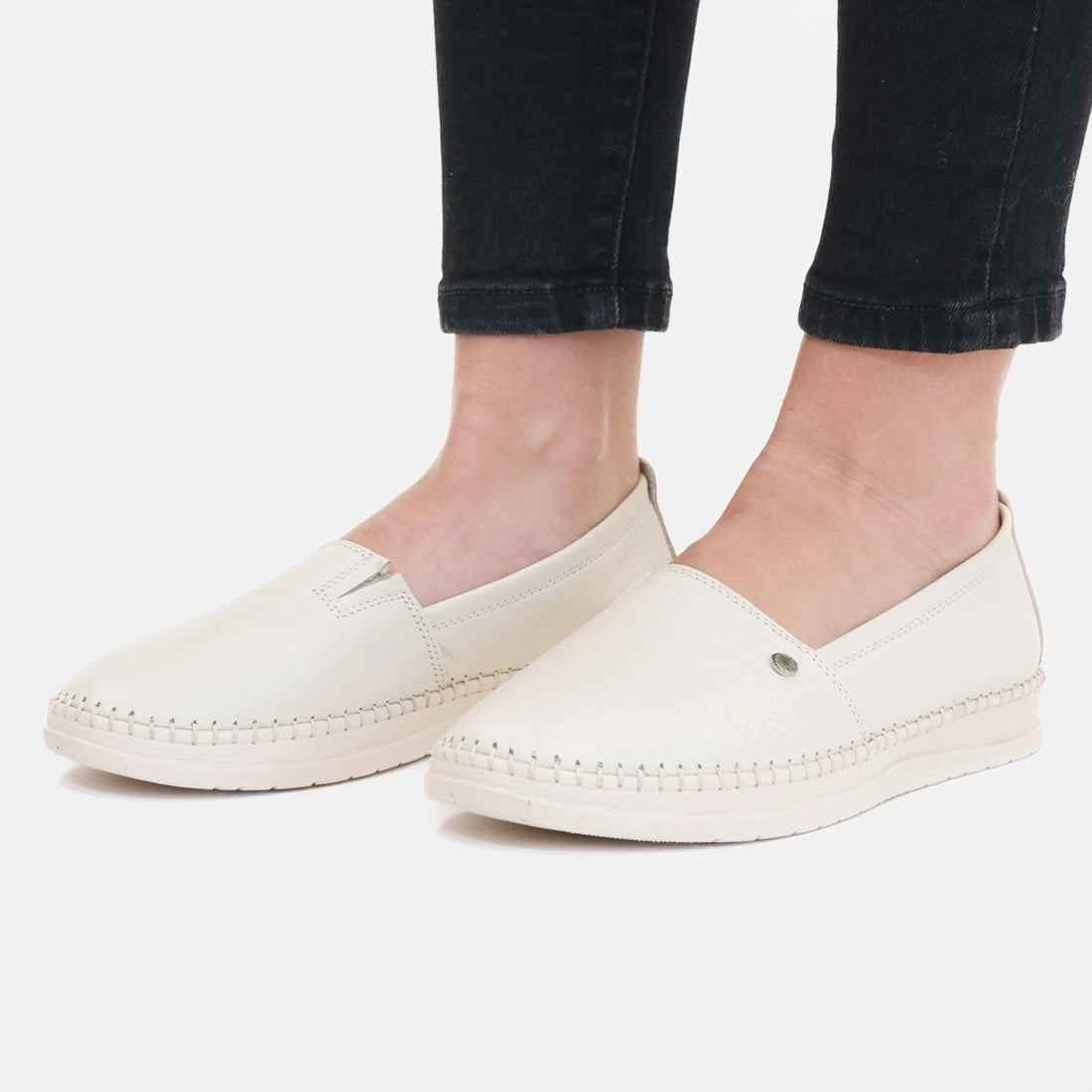 Damen Mokassins Looke PASCALE Lederschuhe Halten