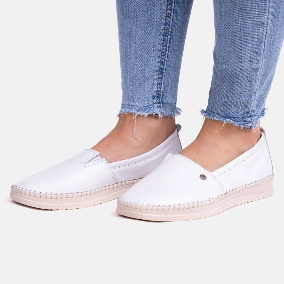 Damen Mokassins Looke PASCALE Spanische Lederschuhe