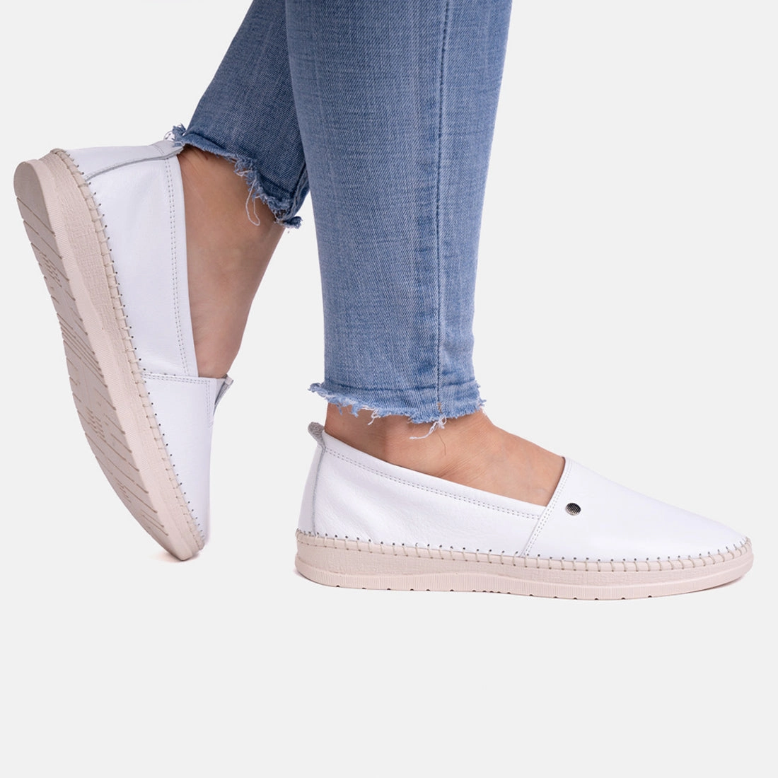 Lederschuhe Färben Außen Ab Damen Mokassins Looke PASCALE