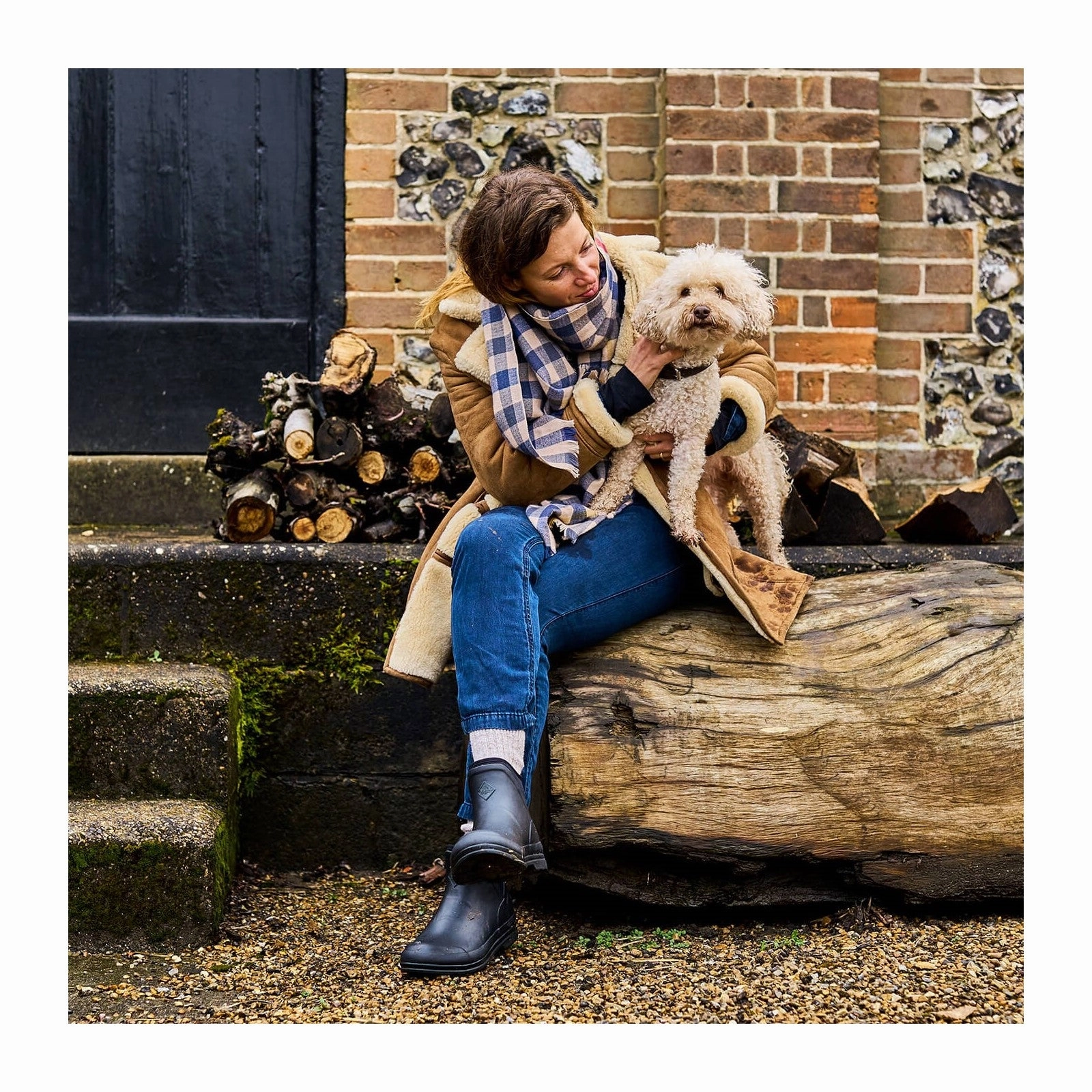 Damen Muck Originals Ankleboots mit Anziehlasche | Black Stiefel Mit Umschlag Schaft