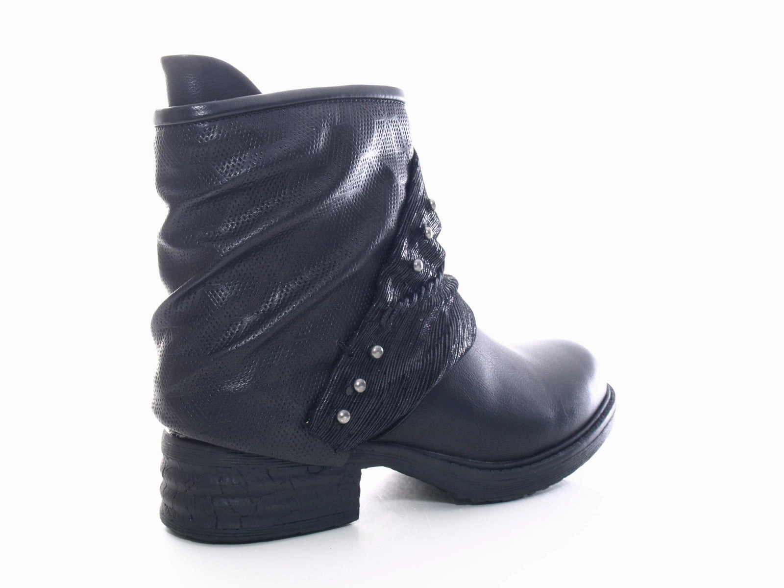 Damen Stiefeletten Biker Boots Outdoor Winterboots warm gefttert Black # 3127 Walking Stiefeletten