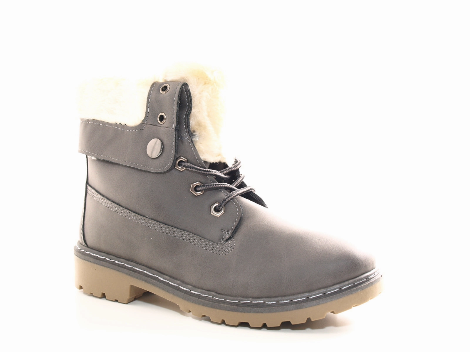 Damen Stiefeletten Biker Boots Outdoor Winterboots warm gefttert Grey # 9120 Versace Jeans Stiefeletten