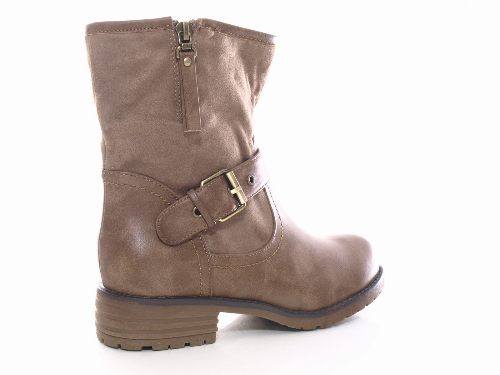 Stiefeletten Leone Damen Stiefeletten Biker Boots Outdoor Winterboots warm gefttert Khaki # 520