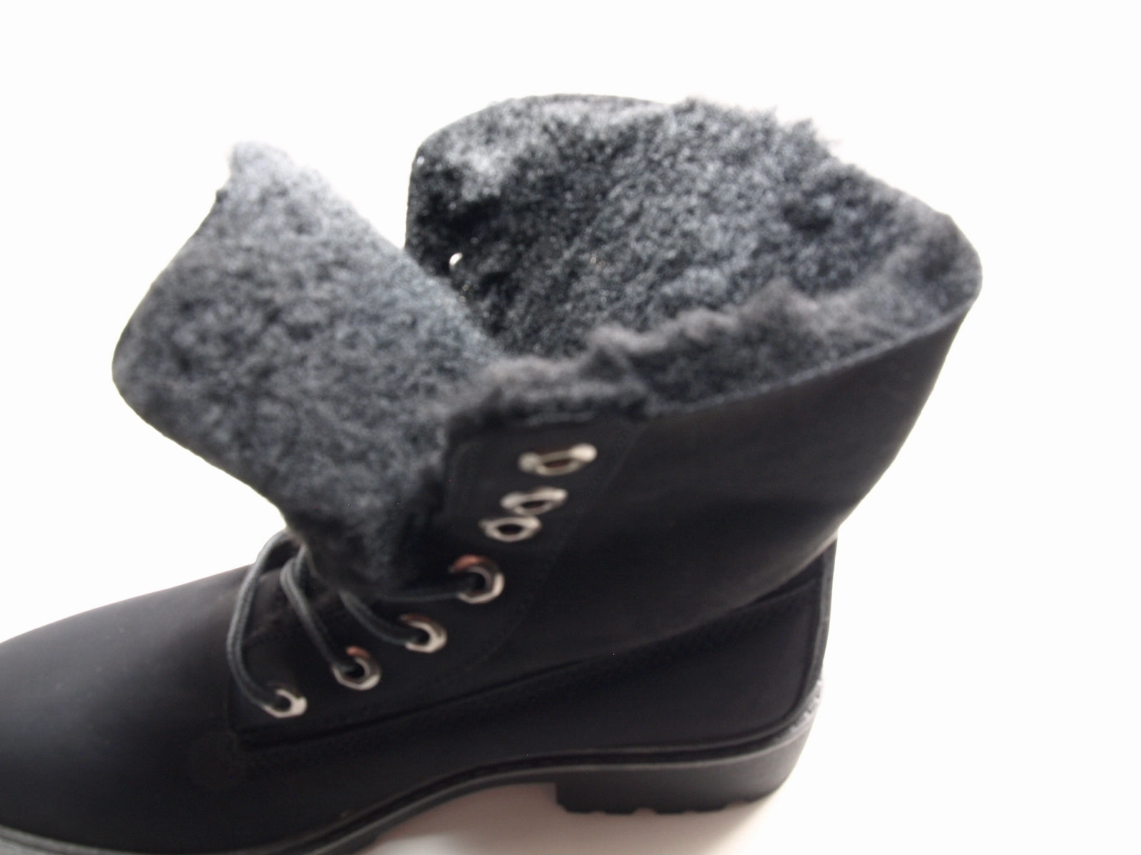 Lackleder Stiefeletten Damen Stiefeletten Schnrr Boots Outdoor Winterboots warm gefttert Black # 2