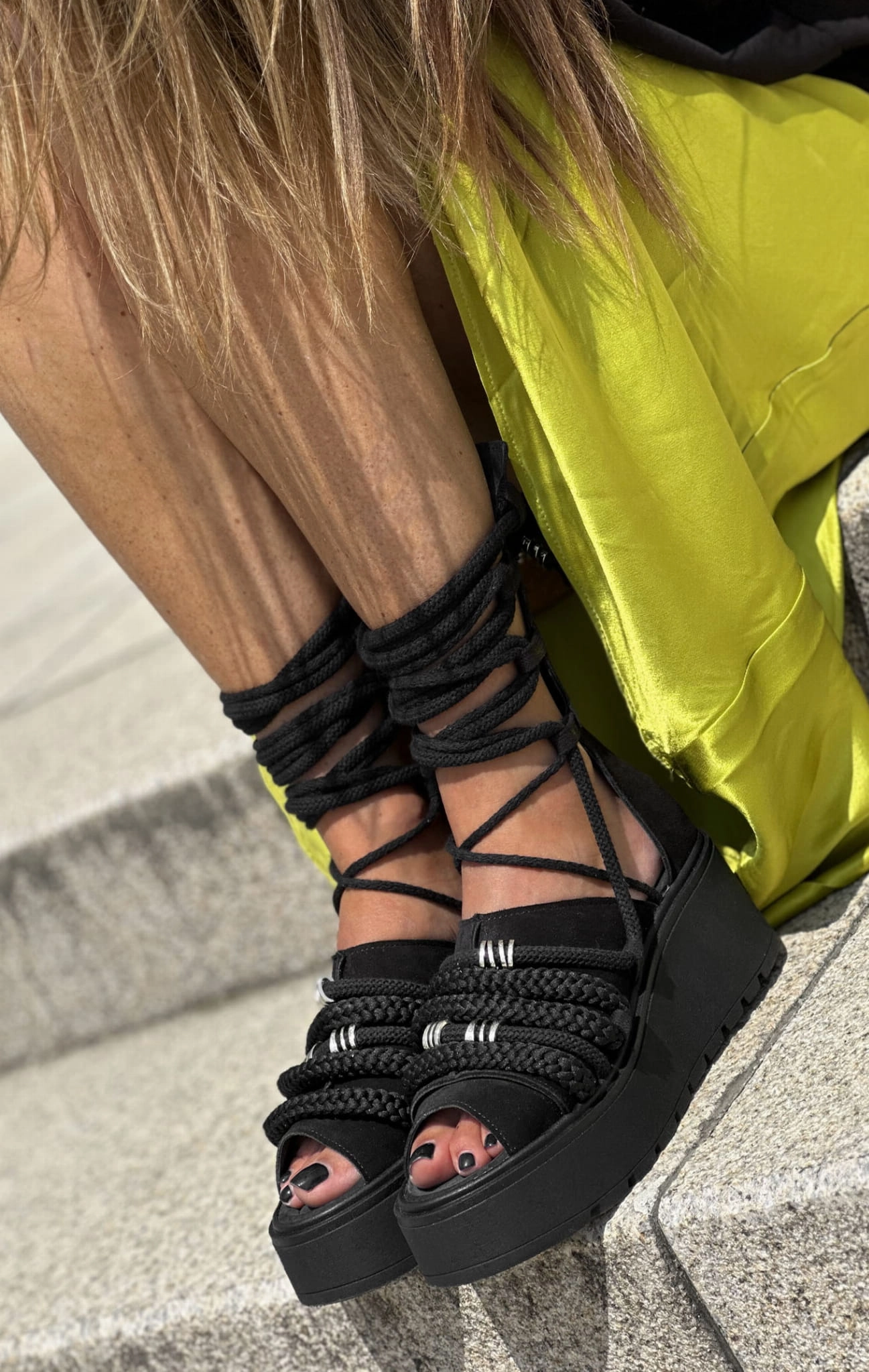 Damskie sanday z naturalnej skry  letnie obuwie damskie  stylowe wizane sanday w stylu boho Sandalen Allrounder