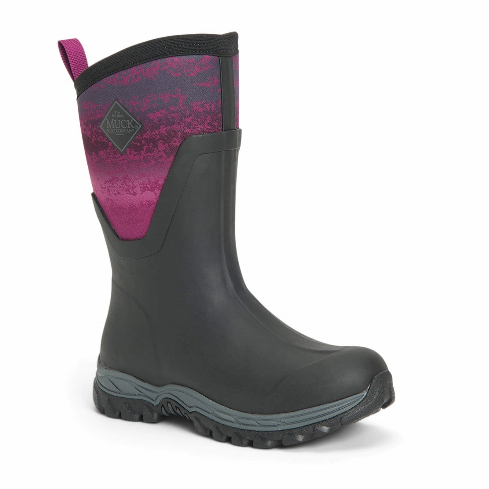 Damen Arctic Sport II Kurzstiefel | Black/Magenta Stretch Stiefel Mit Extra Breitem Schaft