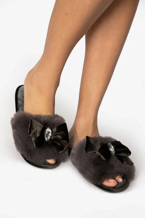 Darcey Slippers in Smoke Pantoffeln Extra Weit