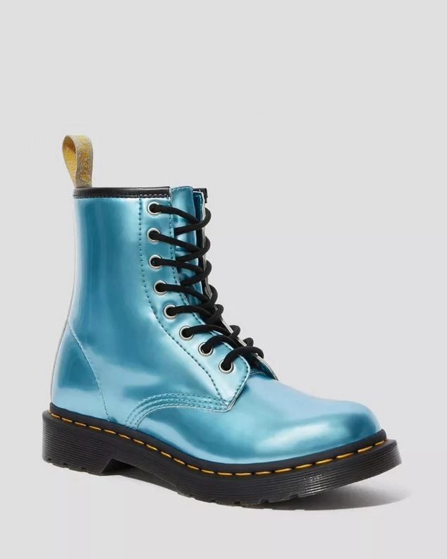 Urberg Stiefel Dr. Martens 8-Loch Stiefel VEGAN 1460 METALLIC ANKLE BOOTS Goldmix Blau 25279400