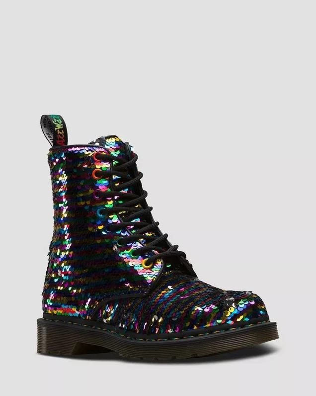 Dr.Martens 8-Loch Unisex Stiefel 1460 PASCAL SEQUIN Rainbow Pride Limited Edition 24594980 Plateau Overknee Stiefel