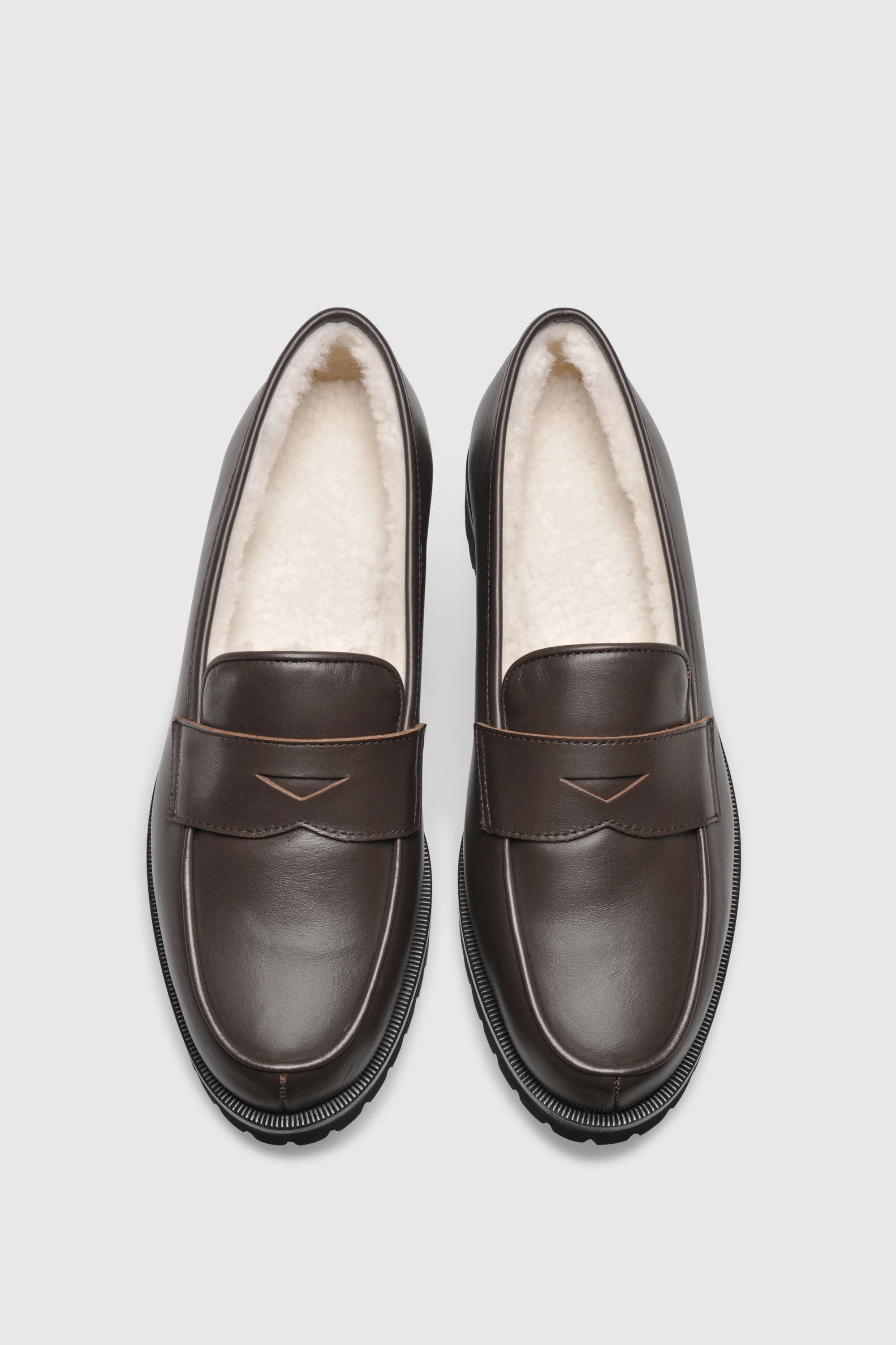 Loafer 1471 Vitello Chocolate Shearling Beige Loafers For Wedding