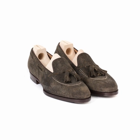 Tassel-Loafer "Short-Vamp" aus waldbraunem Hirschleder "Vintage Deer Suede" - reine Handarbeit Le Monde Beryl Loafers