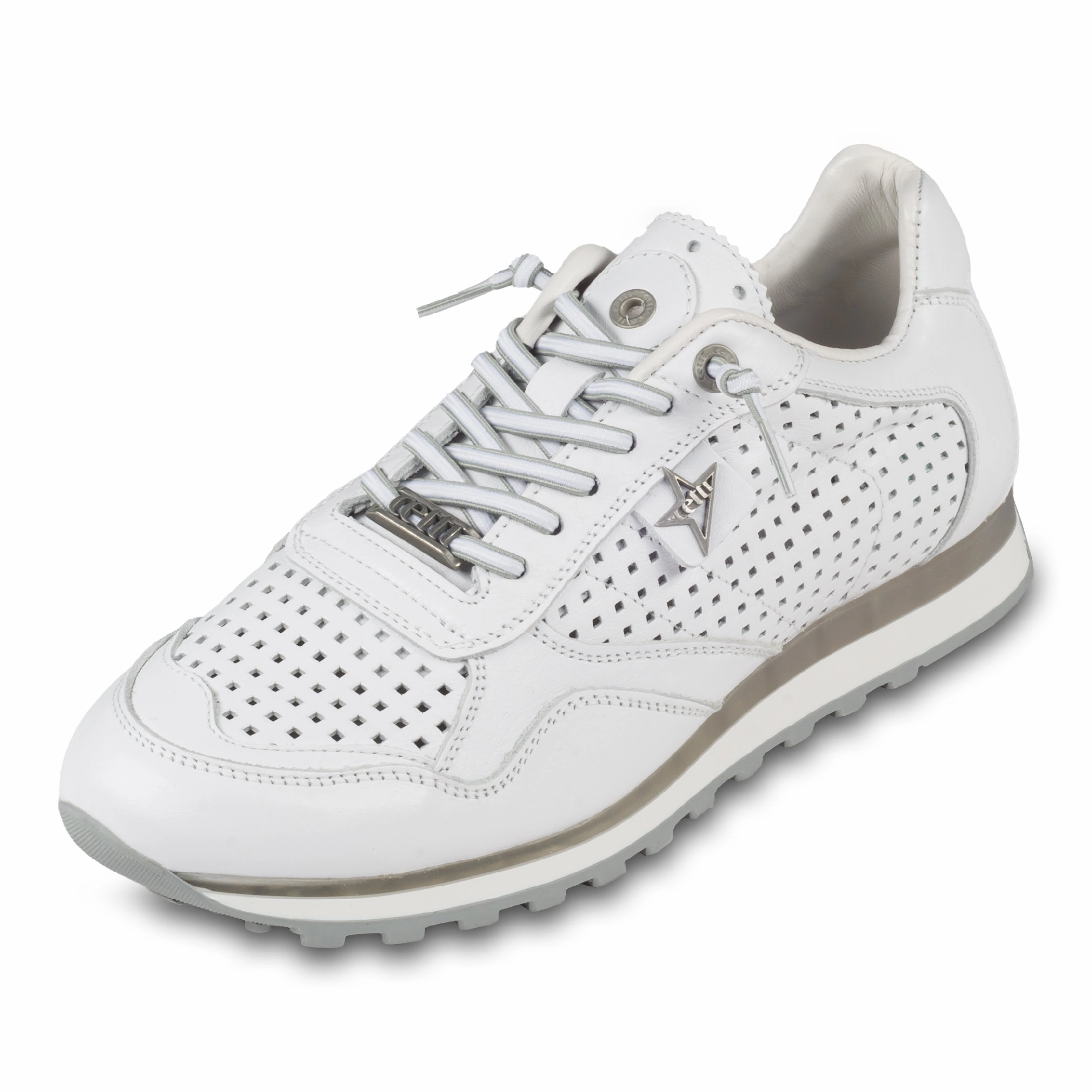 CETTI Sneaker Herren wei, Leder, C-848 - perforiert & sommerlich leicht (nature white) | Gr. 40 SALE % Lagerfeld Sneaker