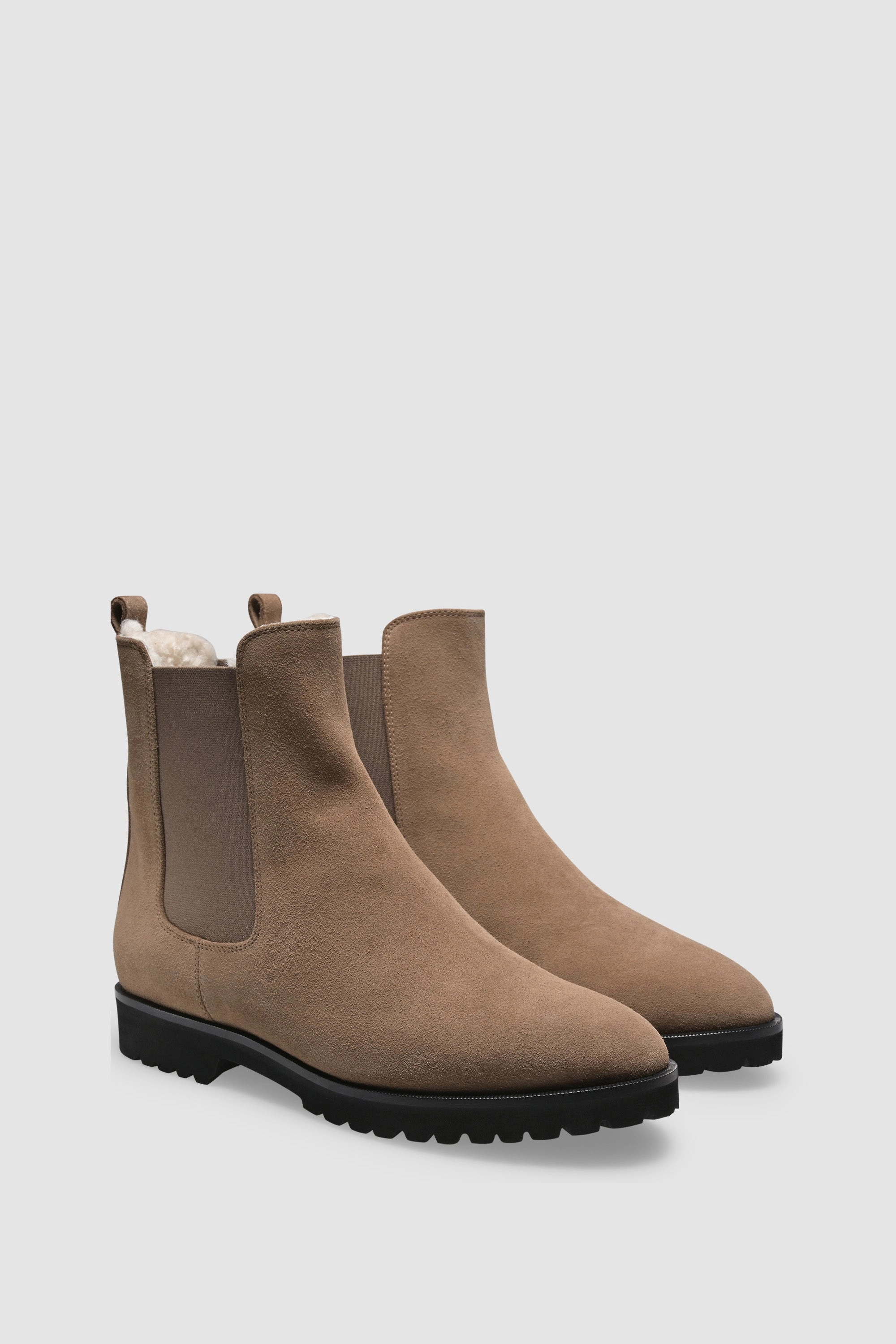 Skin Stiefel Stiefelette 7429 Camoscio Taupe Shearling Latte