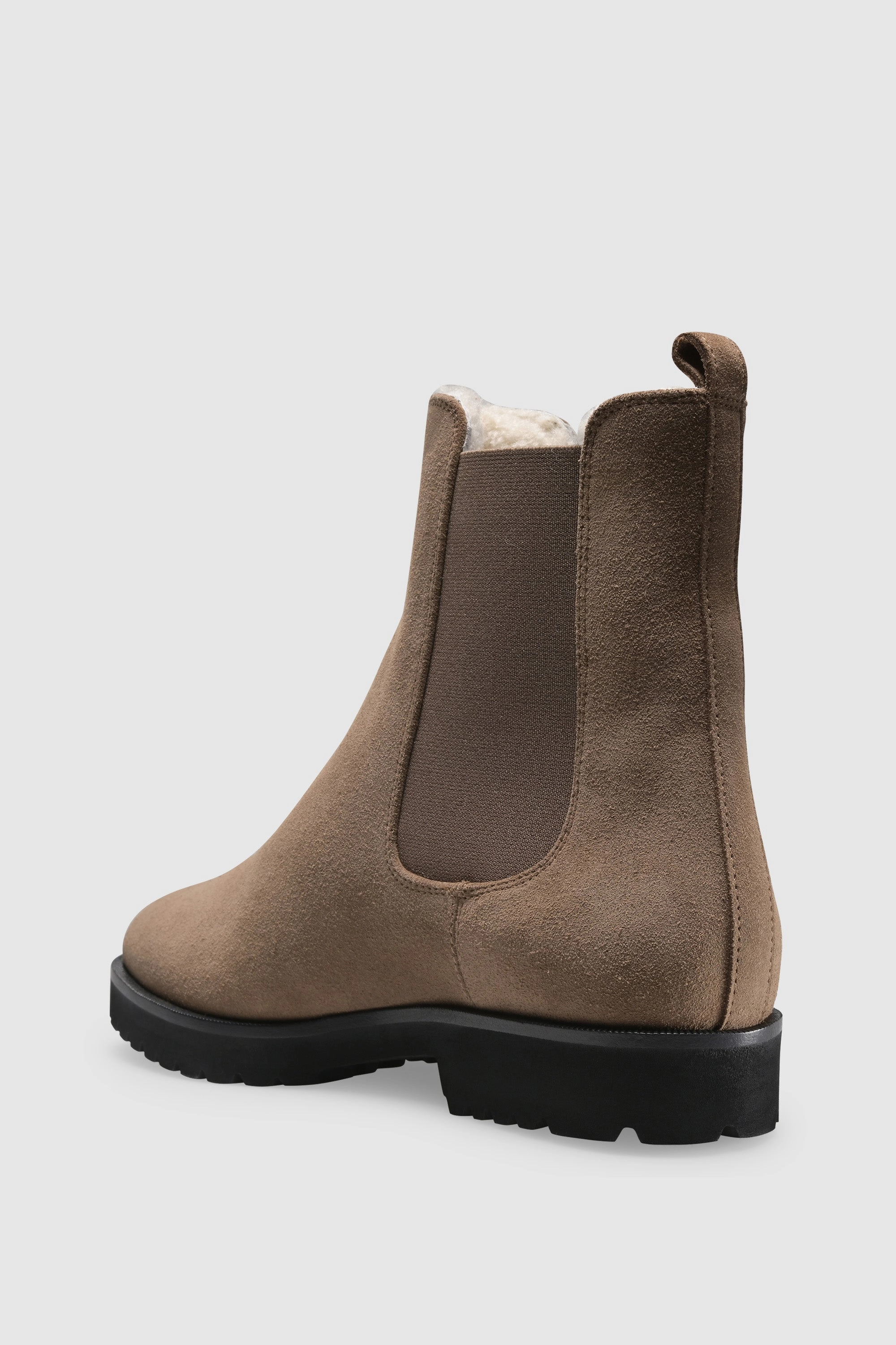 Stiefelette 7429 Camoscio Taupe Shearling Latte Zeitlose Stiefel