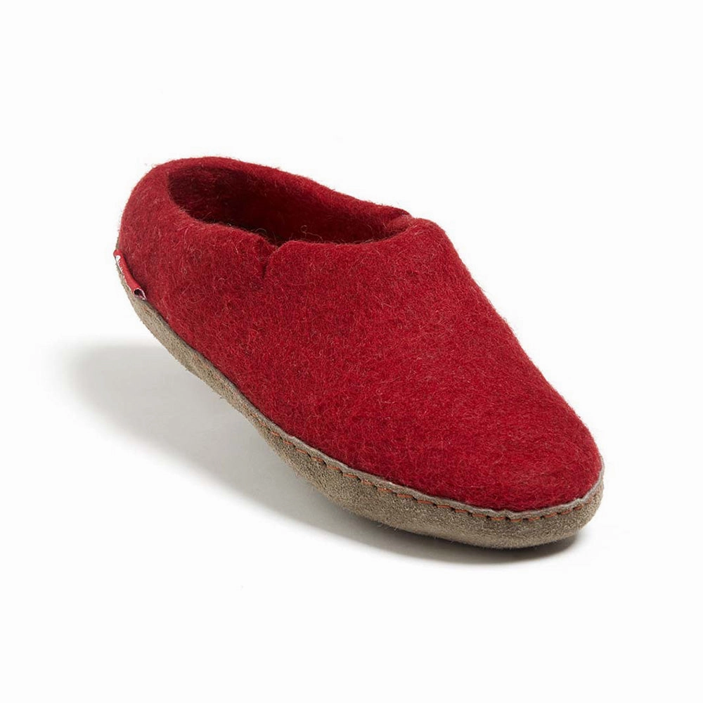 Classic Slipper - Filzpantoffel mit Ledersohle, rot Herren Pantoffeln Romika 46