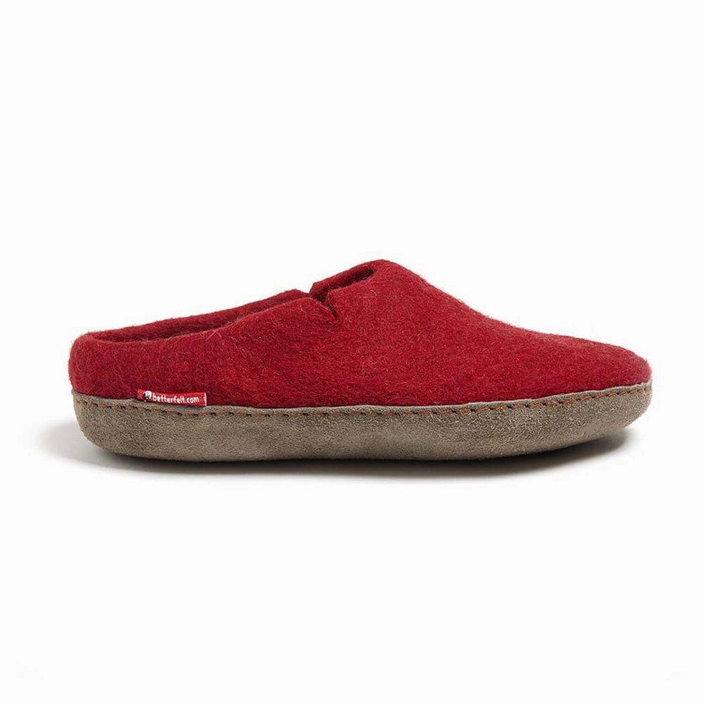 Bunte Pantoffeln Classic Slipper - Filzpantoffel mit Ledersohle, rot