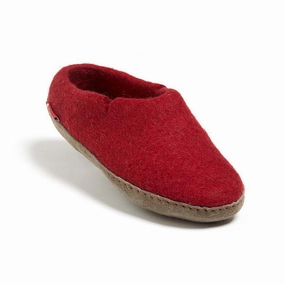 Unter Den Pantoffeln Stehen Classic Slipper - Filzpantoffel mit Ledersohle, rot