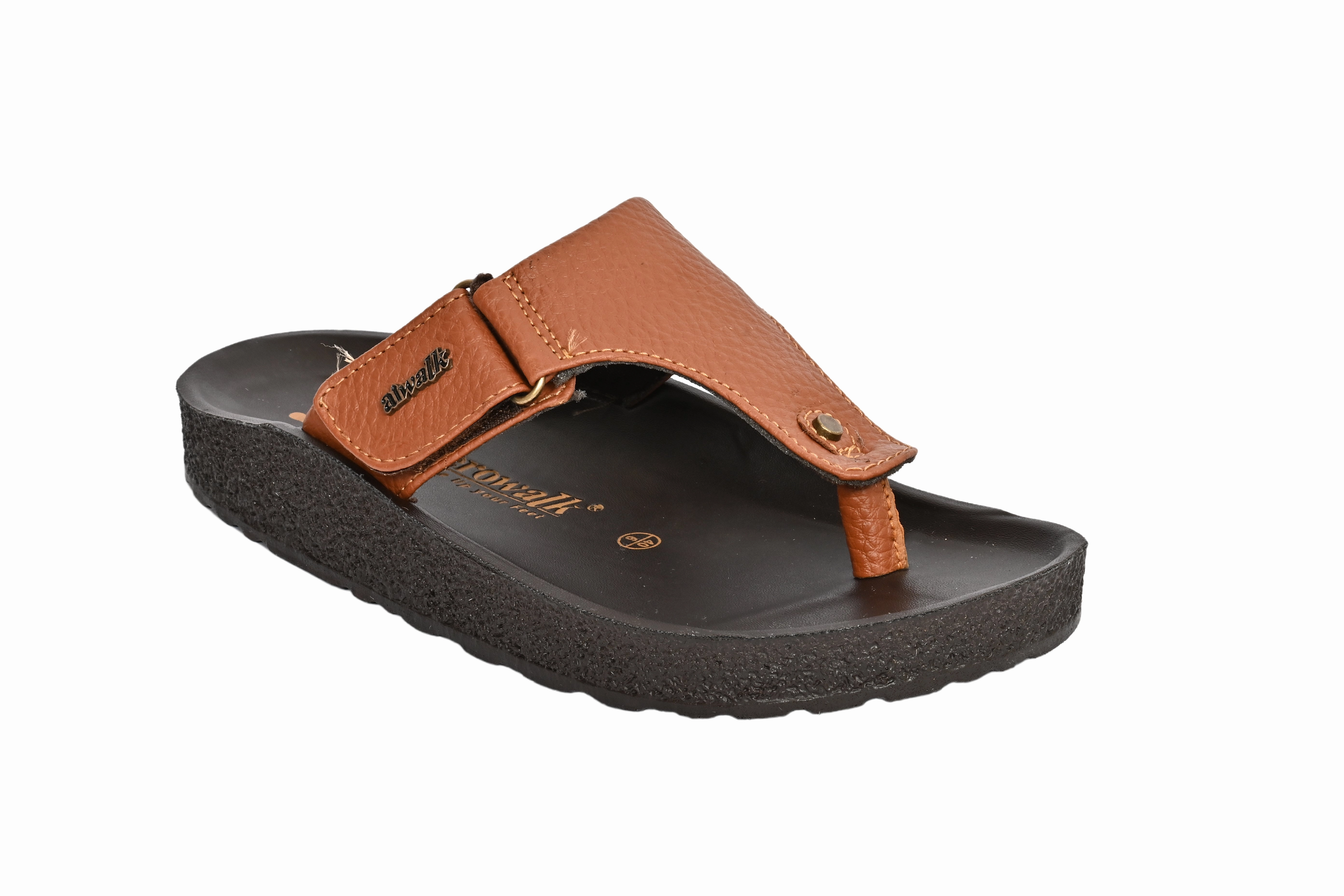Pantoffeln Sultan Aerowalk TAN Slipper with velcro for male