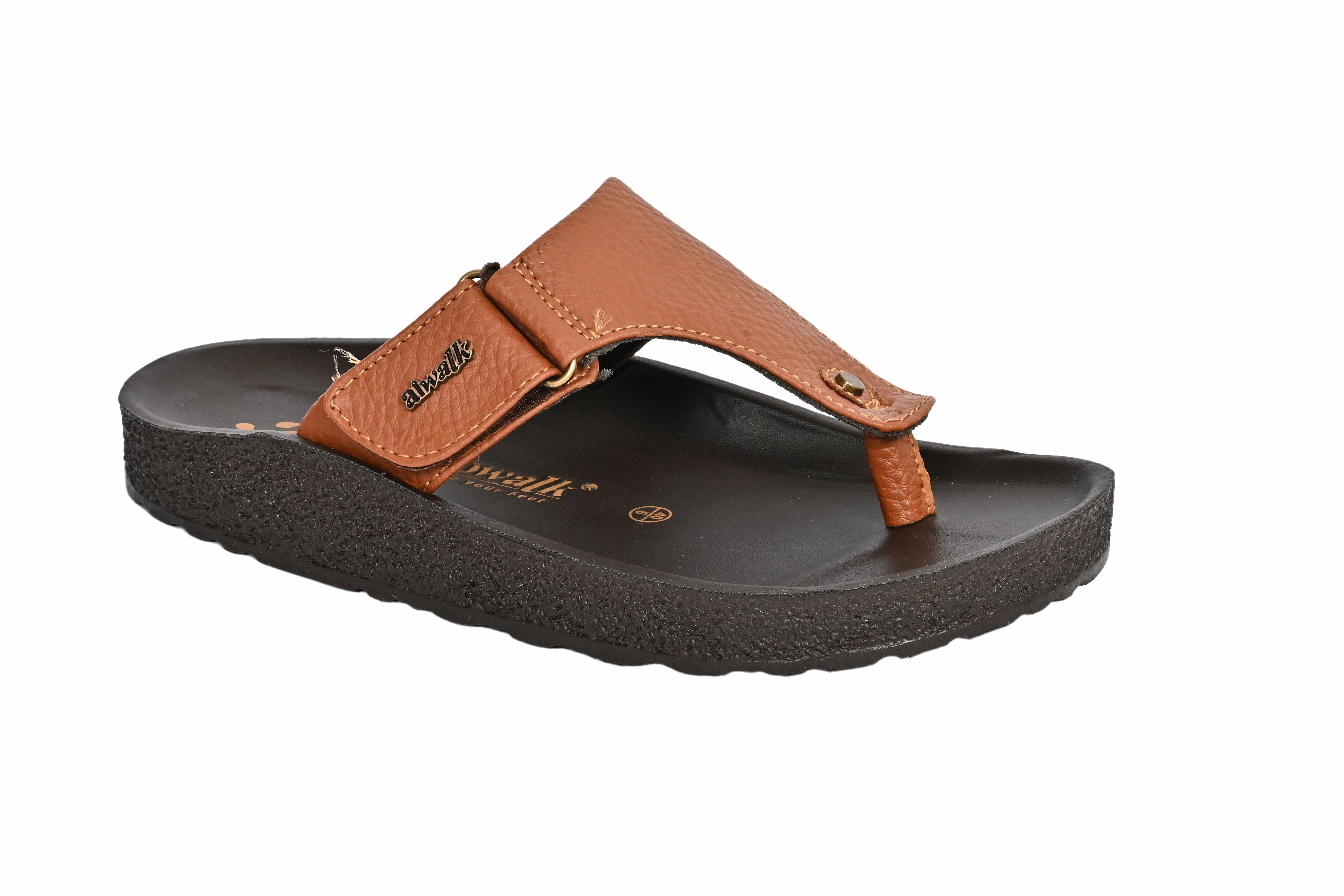 Aerowalk TAN Slipper with velcro for male Plüsch Pantoffeln Schneeflocke